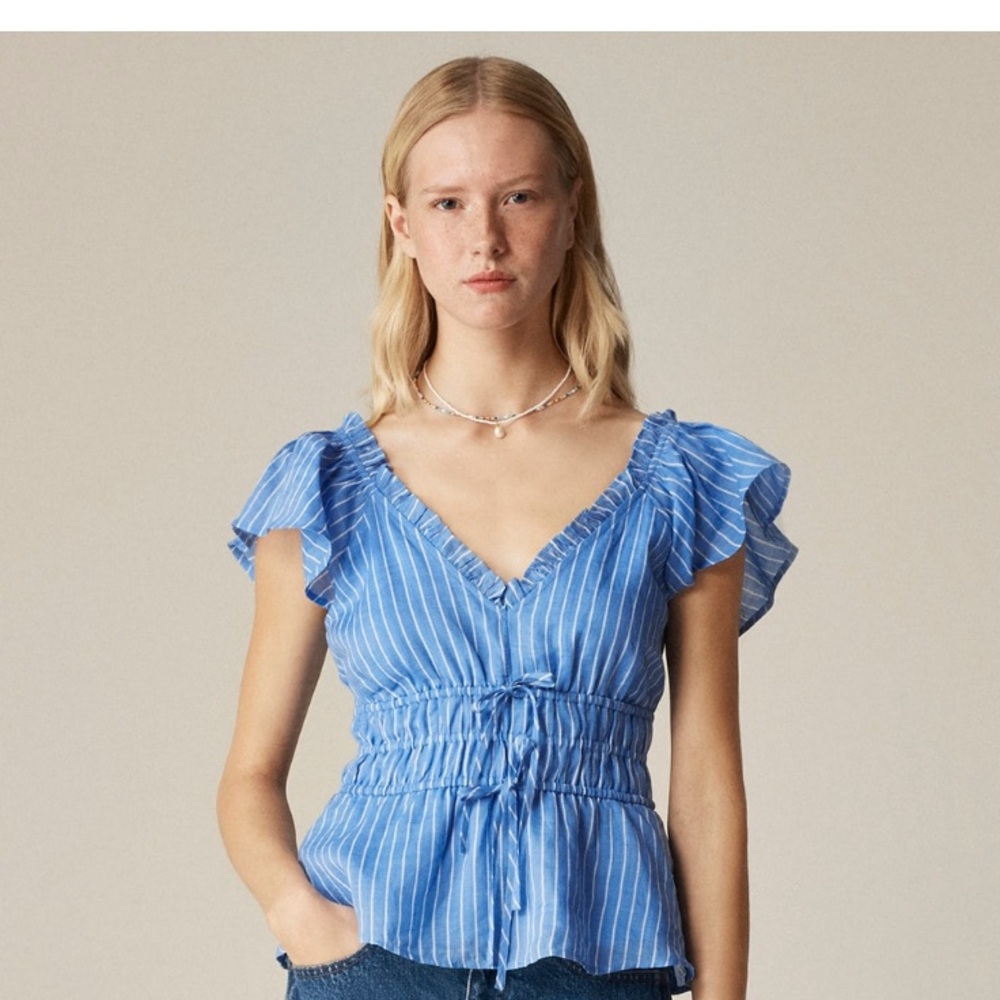 J. Crew Palermo top in ramie